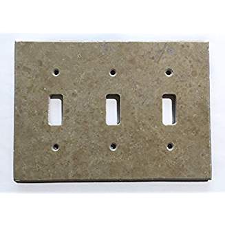 Turkish Walnut Travertine Real Stone Switch Plate Cover, Honed-3 TOGGLE - Tilefornia