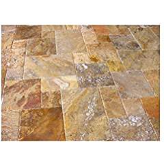 Scabos Travertine Versailles / Ashlar Pattern Tiles, Unfilled / Brushed & Chiseled (Lot of 40 Sq. Ft. (5 Bundles)) for Daley Construction, LLC - Tilefornia