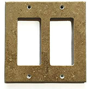 Turkish Noche Travertine Real Stone Switch Plate Cover, Honed-2 ROCKER - Tilefornia