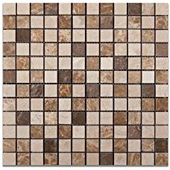 Mixed Marble 1 X 1 Venice Polished Mosaic Tile - Box of 5 Sheets - Tilefornia