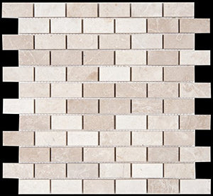 Botticino 1X2 Marble Polished Mosaic Tile - Tilefornia