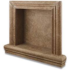 Noce Travertine Hand-Made Honed Shampoo Niche / Shelf - SMALL - Tilefornia