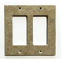 Light Walnut Travertine Switch Plate Cover (2 ROCKER) - Tilefornia