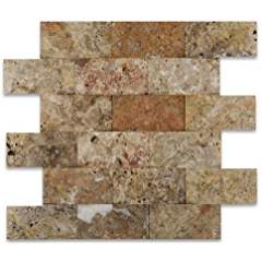 Scabos 2X4 Travertine CNC Arched 3-D Mosaic Tile - Tilefornia