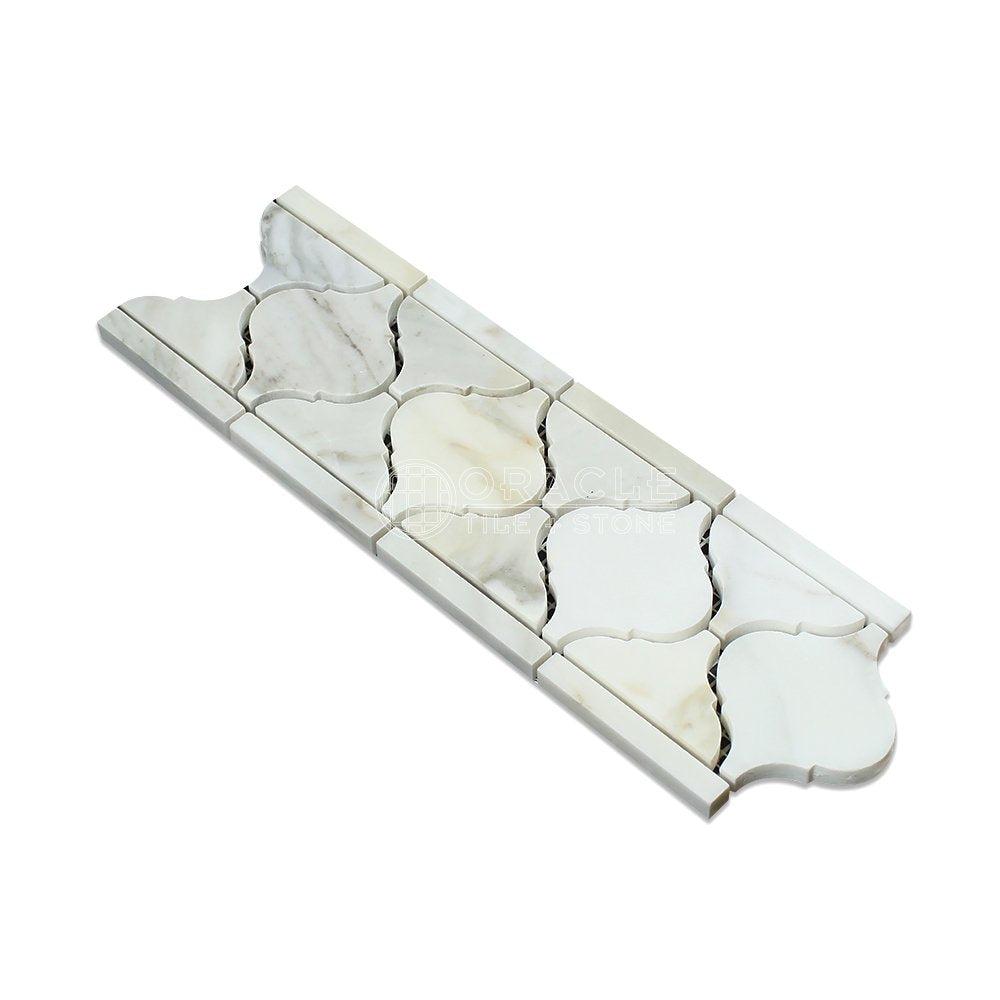 Calacatta Gold (Italian Calcutta) Marble Lantern Border, Polished - Tilefornia