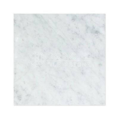White Carrara Marble Tile 18x18, Honed