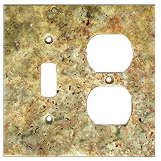 Turkish Scabos Travertine Real Stone Switch Plate Cover, Honed-TOGGLE DUPLEX - Tilefornia