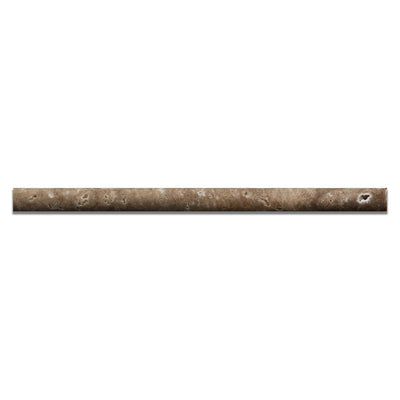 Chocolate Travertine Pencil Tile Trim 3/4x12, Honed