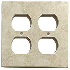 Ivory Light Travertine Switch Plate Cover (2 DUPLEX) - Tilefornia