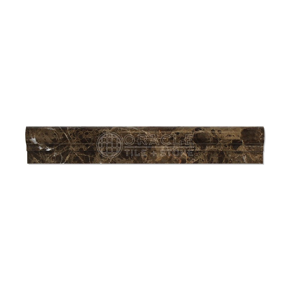 Emperador Dark Spanish Marble OG-1 Single-Step Chair Rail Molding Trim, Polished - Tilefornia
