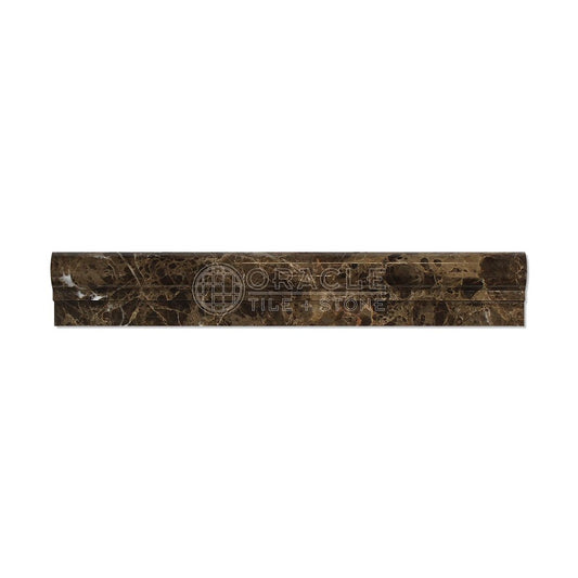 Emperador Dark Spanish Marble OG-1 Single-Step Chair Rail Molding Trim, Polished - Tilefornia