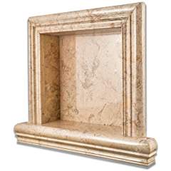 Sahara Gold Marble Polished Hand-Made Custom Shampoo Niche - SMALL - Tilefornia