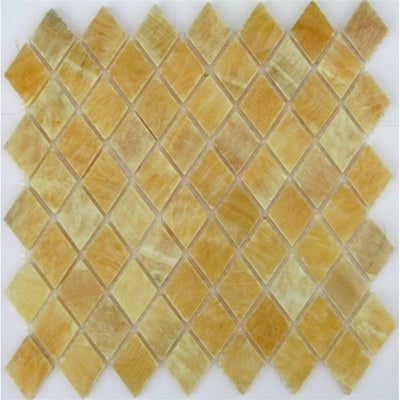 Honey Onyx Diamond Mosaic Tile 12x12, Polished