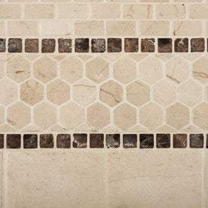 Crema Marfil Marble Tumbled Baby Brick Mosaic Tile - Lot of 50 sq. ft. - Tilefornia