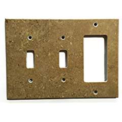 Noce Travertine Switch Plate Cover (DOUBLE TOGGLE ROCKER) - Tilefornia