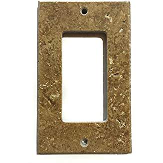 Turkish Noche Travertine Real Stone Switch Plate Cover, Honed-SINGLE ROCKER - Tilefornia