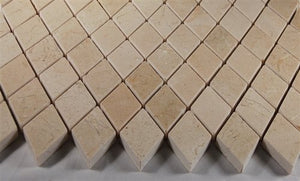 Crema Marfil Polished DIAMOND Marble Mosaic Tiles - Tilefornia