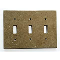 Noce Travertine Switch Plate Cover (3 TOGGLE) - Tilefornia