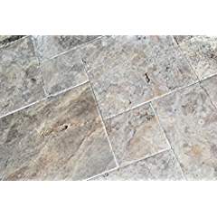 Silver Latte Travertine Brushed and Chiseled Versailles French Pattern Premium Quality Tiles (LOT of 72 SQ. FT. ( 9 BUNDLES )) - Tilefornia