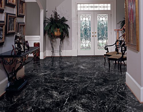 CHINA BLACK MARBLE 12x12" POLISHED (WITH WHITE VEIN) - Tilefornia