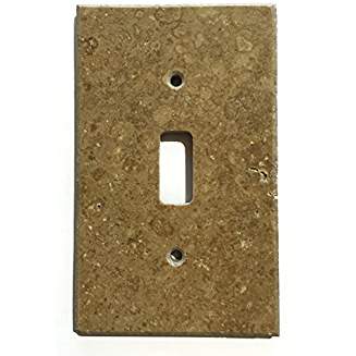Turkish Noche Travertine Real Stone Switch Plate Cover, Honed-SINGLE TOGGLE - Tilefornia