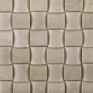 Crema Marfil Marble Polished 3D Small Bread Mosaic Tile- Lot of 50 sq. ft. - Tilefornia