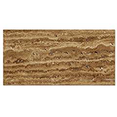 Noce Vein-Cut Travertine 6 X 12 Rectangular Field Tile, Brushed & Unfilled (LOT of 50 SQ. FT.) - Tilefornia