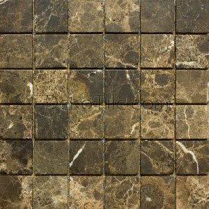 Emperdaor 2x2 Tumbled Mosaic Tiles on 12x12 Sheet for Backsplash, Shower Walls, Bathroom Floors - Tilefornia