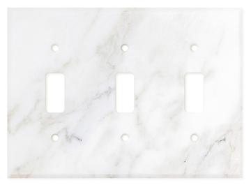 Italian Calacatta Gold Marble Switch Plate Cover, Polished (3 TOGGLE) - Tilefornia