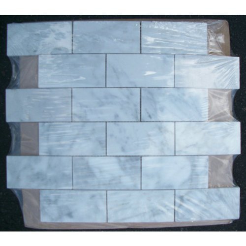 Carrara White (Bianco Carrera) 2"x4" Grand Brick Subway Mosaic Tile Polished - Marble from Italy - Tilefornia