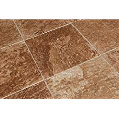 Noce Choclate Travertine 18X18 Brushed and Chiseled Tiles - Premium Quality (LOT of 100 PCS. (225 SQ. FT.)) - Tilefornia