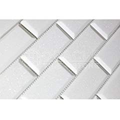 Thassos White Greek Marble 2 X 4 Brick Mosaic Tile, Honed and Deep Beveled - Tilefornia