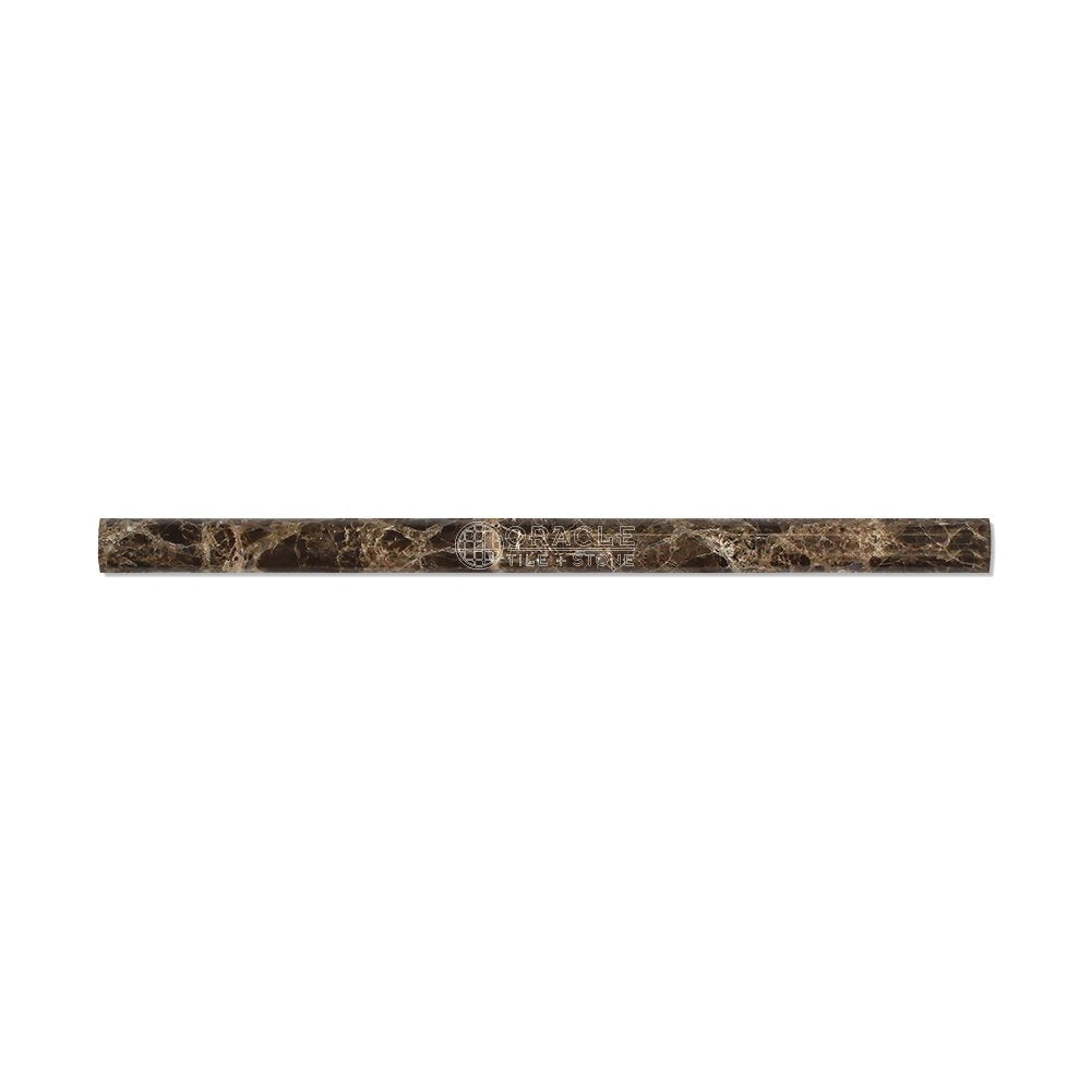 Emperador Dark Spanish Marble 3/4 X 12 Bullnose Liner, Polished - Tilefornia