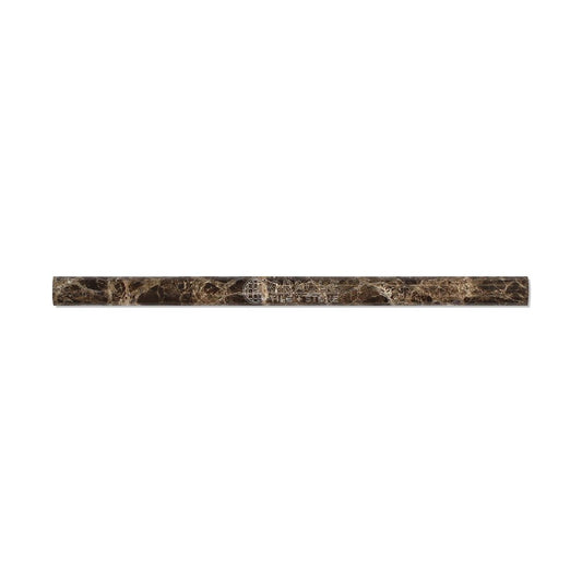 Emperador Dark Spanish Marble 3/4 X 12 Bullnose Liner, Polished - Tilefornia