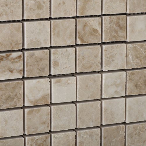 Cappuccino Marble Polished 1 X 1 Mosaic Tile on Mesh - 6