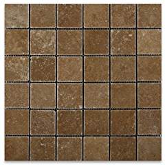 Noce Travertine 2 X 2 Tumbled Mosaic Tile - Box of 5 sq. ft. - Tilefornia
