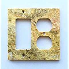 Scabos Travertine Switch Plate Cover Rocker Duplex - 4.50 X 5.50 IN - Tilefornia