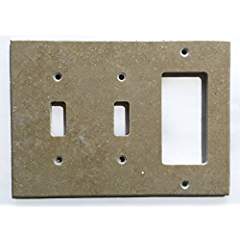 Light Walnut Travertine Switch Plate Cover (DOUBLE TOGGLE ROCKER) - Tilefornia