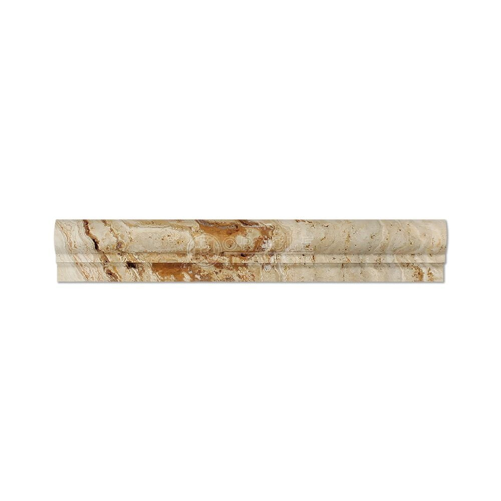 Valencia Travertine OG-1 Single-Step Chair Rail Molding Trim, Honed (LOT of 5 PCS.) - Tilefornia