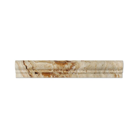 Valencia Travertine OG-1 Single-Step Chair Rail Molding Trim, Honed (LOT of 5 PCS.) - Tilefornia
