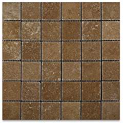 Noce 2 X 2 Travertine Tumbled Mosaic Tile - Tilefornia
