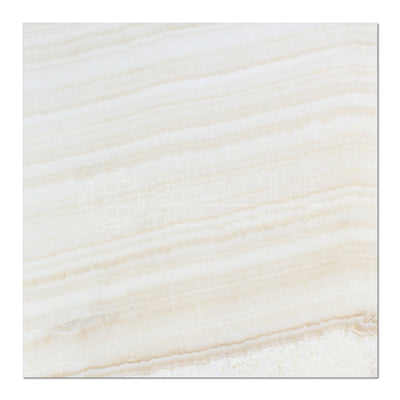 White Onyx Tile 18x18, Polished & Vein-Cut