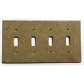 Turkish Noche Travertine Real Stone Switch Plate Cover, Honed-4 TOGGLE - Tilefornia