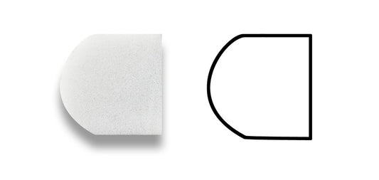 Bianco Venatino Marble 3/4 X 12 Polished Bullnose Liner- 4" Sample - Tilefornia