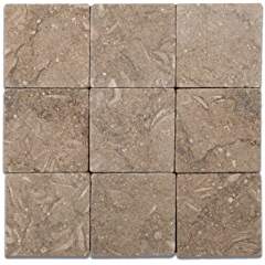 Seagrass / Rustic Green Limestone 4 X 4 Tumbled Field Tile - Lot of 50 sq. ft. - Tilefornia