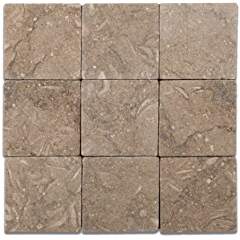 Seagrass / Rustic Green Limestone 4 X 4 Tumbled Field Tile - Box of 5 sq. ft. - Tilefornia