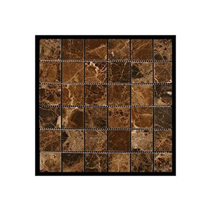 Emperdaor 2x2 POLISHED Mosaic Tiles on 12x12 Sheet for Backsplash, Shower Walls, Bathroom Floors - Tilefornia