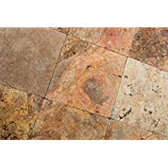 Scabos Travertine 18X18 Tiles, Tumbled - Premium Quality (LOT of 100 PCS. (225 SQ. FT.)) - Tilefornia