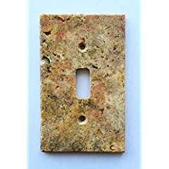 Scabos Travertine Switch Plate Cover Toggle - 2.75 X 4.5 IN - Tilefornia
