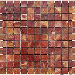 Montego Sela 1 x 1 Red Onyx Polished Mosaic Tile 12 x 12 In. Kitchen Bathroom Backsplash Tiling - Tilefornia
